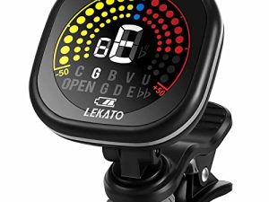 Afinador de guitarra con clip, afinador recargable Afinador de guitarra digital Afinador de ukelele Afinador de guitarra eléctrica y acústica para guitarras, violín, afinador cromático de ukelele
