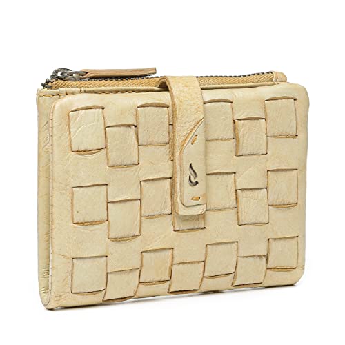 Abbacino Cartera Mediana de Mujer de Piel Trenzada en Amarillo