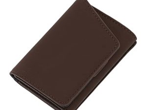 UBEF Cartera Minimalista Delgada, Regalo Ideal Plegable Multifunción Cuero Cómodo Cartera Portátil de Gran Capacidad para Tarjetas de Identificación para Negocios (Marrón)