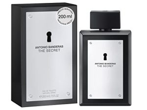 Antonio Banderas, Perfumes, The Secret, Eau de Toilette para Hombre, Larga duración, Fragancia elegante, dinámica y masculina, Notas frutales y de cuero, Optimo para uso diario, 200 ml