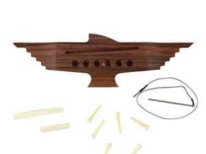 Puente de Guitarra Acústica, Puente de Guitarra Exquisito de Sonido Claro Ligero 10 Piezas con Pastilla de Pasador de Tuerca de Sillín para Ajuste de Tono