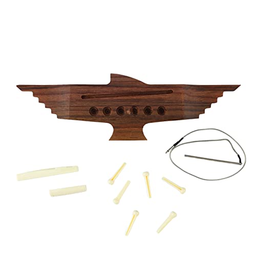 Puente de Guitarra Acústica, Puente de Guitarra Exquisito de Sonido Claro Ligero 10 Piezas con Pastilla de Pasador de Tuerca de Sillín para Ajuste de Tono
