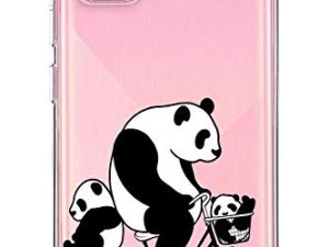 Oihxse Cristal Compatible con Samsung Galaxy A80/A90 Funda Ultra-Delgado Silicona TPU Suave Protector Estuche Creativa Patrón Panda Protector Anti-Choque Carcasa Cover(Panda A10)