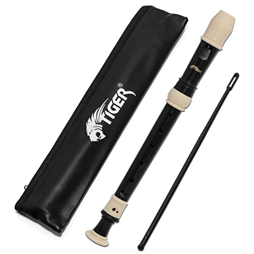 Tiger REC4-BK - Flauta soprano de 3 partes, color negro
