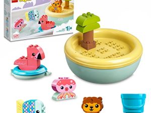 LEGO 10966 Duplo Diversión en el Baño: Isla de los Animales Flotante, Juguetes para la Bañera para Bebés de 1.5-2 Años o Más, Flamenco y Pez de Agua