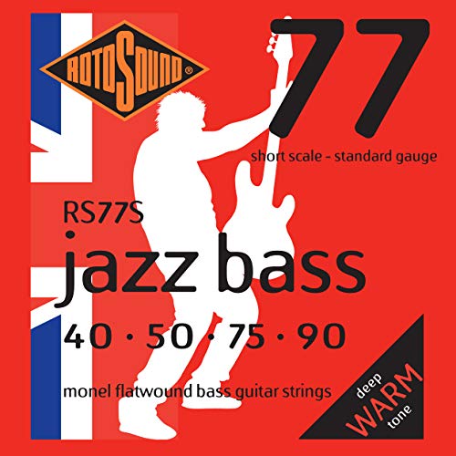 Cuerdas Rotosound para bajo eléctrico JAZZ 77 MONEL FLATWOUND 4-str. RS77S FLATW SHORT SCALEStandard 40-90