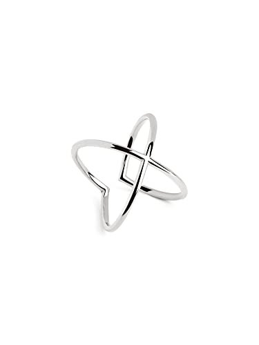 SINGULARU - Anillo 4Ever Plata - Anillo Ajustable - Anillo en Plata de Ley 925 con Acabado Baño de Rodio Pulido Plata - Talla Unica - Joyas para Mujer - Hecho en España