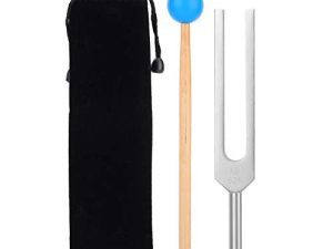 Juego de Horquillas de Afinación de Acero Inoxidable de 528Hz con Martillo Y Estuche de Almacenamiento Negro para Equilibrio de Instrumentos Musicales de Terapia de Sonido