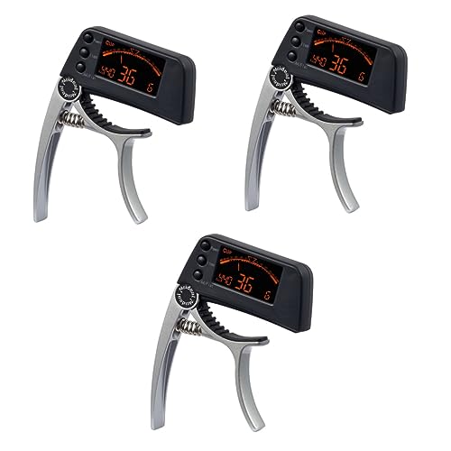 FAVOMOTO 3 Uds Bajo Guitarra Clásica Afinador De Bajo Afinador De Guitarra Eléctrica Capo De Guitarra Eléctrica Clip En Afinador De Guitarra Afinador De Guitarra Acústica Afinador