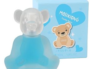 30ml Eau de Toilette Spray Oso Forma Perfume Spray Larga Duración Luz Encantadora Fragancia Floral Aroma Perfume para Estudiante Azul