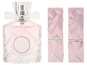 Set de Regalo de Perfume y Lápiz Labial de Larga Duración para Mujer, Fragancia Ligera Perfecta para el Uso Diario, 2 Lápices Labiales y 1 Perfume con Decoración de Lazo, Hermosa