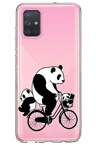 Oihxse Cristal Compatible con Samsung Galaxy A80/A90 Funda Ultra-Delgado Silicona TPU Suave Protector Estuche Creativa Patrón Panda Protector Anti-Choque Carcasa Cover(Panda A10)