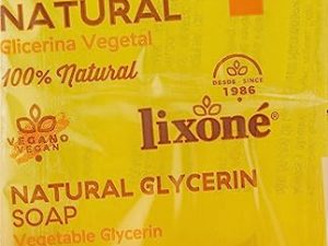 Lixoné – Jabón de Glicerina Natural en Pastillas | Pack 3 Uds de 125 g | Total 375 g | Jabones Artesanales para Manos, Cara y Cuerpo | Hidratante y Vegano | sin Conservantes