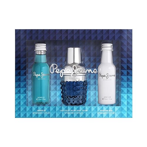 Pepe Jeans Life Is Now For Him Estuche Regalo Perfumes Hombre Pack de 3 Piezas Eau de Toilette 30ml, After Shave 50ml y Shower Gel 50ml Set Fragancia Aromática y Amaderada