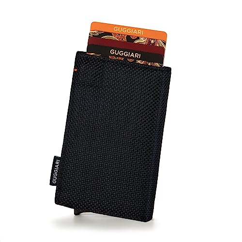 GUGGIARI® Tarjetero Hombre - Cartera Tarjetero Hombre con Monedero y Bolsillo Cortesía con Cierre Magnético -Tarjetero RFID de Aluminio - Black Carbon