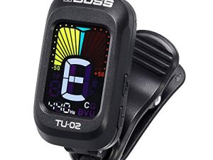 BOSS TU-02 Clip-on Tuner, Brillante pantalla a color con ángulo de visión ajustable