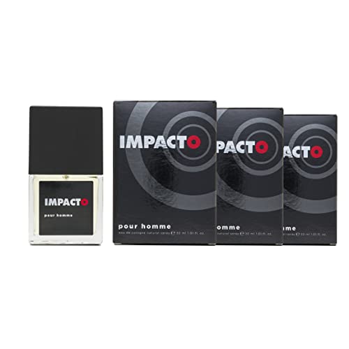 IMPACTO - Classic 3 x 30 ml, Perfume Hombre, Colonia Impacto, Perfumada y en Formato Spray, Eau de Toilette Masculina, Fresca y Atrayente, Colonia Elegante y de Larga Duración
