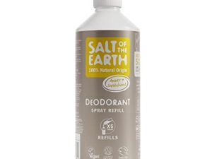 Natural Deodorant Spray Refill by Salt of the Earth, Amber & Sandalwood – Vegan, Long Lasting Protection, Leaping Bunny Approved, Made in the UK – 500ml
