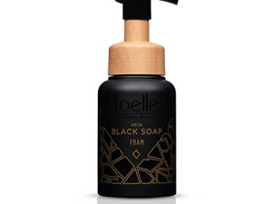 Loelle – Espuma de Jabón Negro Africano Hecho Exclusivamente con Materias Primas Naturales – Jabones Orgánicos – Ideal para el Cuerpo, la Cara y el Cabello – Pastilla Hecha en Ghana (250ml)