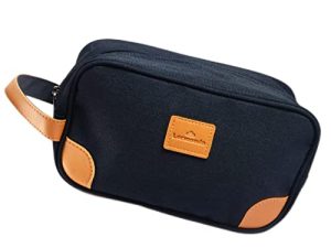 Lermende – Bolsa de aseo para hombre, bolsa de afeitar, organizador de artículos de tocador para colgar para hombres, Azul oscuro, Neceser para hombres o mujeres