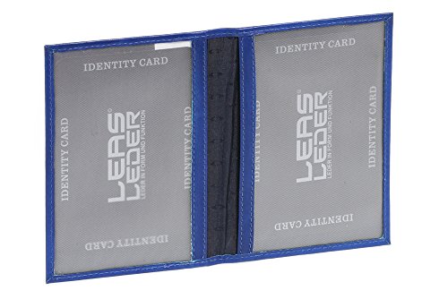 LEAS Caja de Piel para Tarjetero para Tarjetero para Tarjetas de crédito, Piel auténtica, Azul Claro Card-Collection''