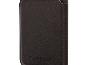 TORRO Tarjetero/Cartera MagSafe – Tarjetero de Piel Auténtica de Primera Calidad con Protección RFID, Compatible con Serie iPhone 14/13/12 – Marrón Oscuro