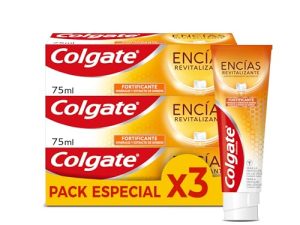 Colgate Encías Revitalizante Fortificante, Pasta de Dientes, Protección Encías, Cuidado Diario Antibacteriano, Pack 3 Uds x 75ml