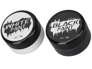 Set de Maquillaje en Blanco y Negro, Pintura para el Cuerpo y la Cara, Ampliamente Aplicable, Buena Retención del Maquillaje para Halloween