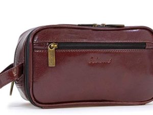 ASHWOOD – Bolso Neceser/Bolsa de Aseo para Hombre – Cuero – Coñac Marron