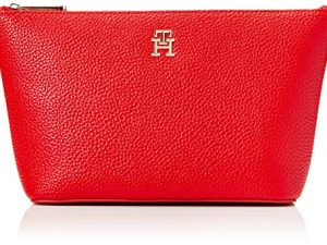 Tommy Hilfiger Mujer Neceser TH Emblem TH Emblem Washbag Pequeño, Rojo (Fireworks Red), Talla Única