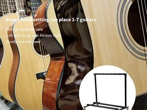 Soporte de guitarra múltiple, fácil movimiento, estante de exhibición de bajo, para soporte de guitarra baja(FL-17L 7 heads, white)