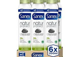 Sanex Natur Protect, Desodorante Hombre o Mujer, Desodorante Spray, Pack 6 Uds x 200 ml