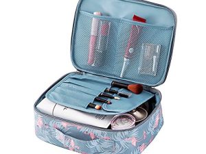 Agolaty Bolsa Viaje, cosméticos portátiles Impermeables, Almacenamiento de artículos de tocador para Mujeres. Flamenco Gris, Women’s, Grey, m
