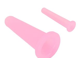 Juego de Burbujas Faciales, 2 Tazas de Masaje de Vacío Facial de Silicona para Salón de Damas (Rosa)