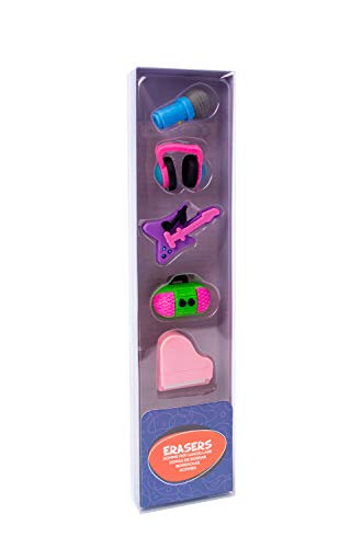 Erik - Juego de 5 Gomas de Borrar Music, Multicolor, GOM009