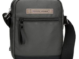 Pepe Jeans Truxton Bandolera Mediana Gris 17x22x6 cms Algodón, Poliéster y PU.