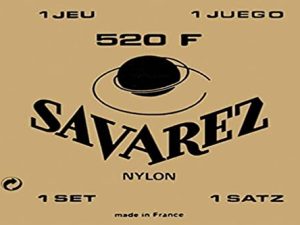 Savarez 655837 – Cuerdas para Guitarra Clásica, Juego Tradicional Concert 520F Tensión estandard, Nylon rojo, Cuerdas graves y Sol3 plateado entorchado