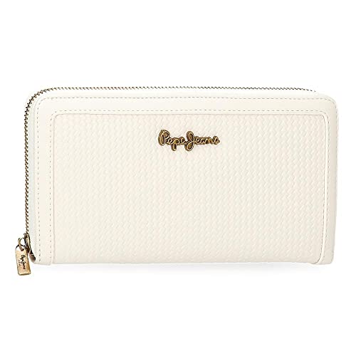 Pepe Jeans Lena Billetero con tarjetero Blanco 19,5x10x2 cms Piel sintética