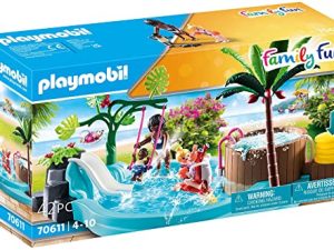 PLAYMOBIL Family Fun 70611 Piscina Infantil con bañera hidromasaje, para Jugar con Agua, Juguetes para niños a Partir de 4 años
