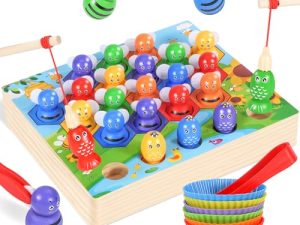 Ophy Juguetes Montessori de Combinación de Color para Contar – Juguetes Apilar Habilidades Matemáticas y Clasificación Juguetes Educativos con Tazas Y Pinzas Regalo Niños 2 3 4 5 Años Juego de Pesca
