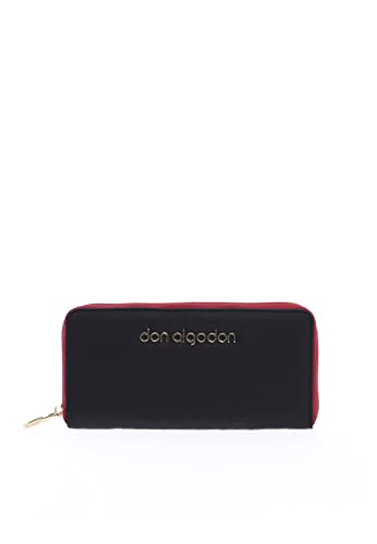 DON ALGODON Silvia, Monedero Mujer, Carteras De Con Tarjetero Negro (Black), Estándar