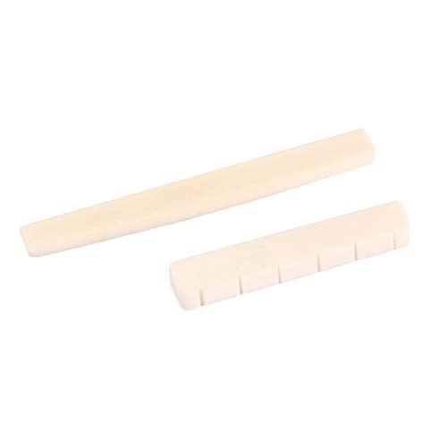 SUPVOX guitarra hueso puente silla y tuerca guitarra acústica profesional tuerca clásica piezas de repuesto para accesorios de guitarra eléctrica de latón (beige)