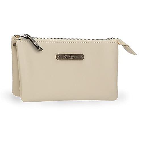 Pepe Jeans Salma Monedero Neceser Beige 17,5x9,5x2 cms Piel sintética