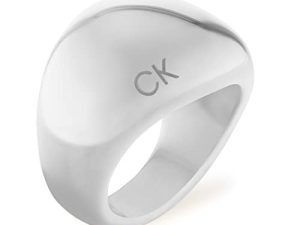 Calvin Klein Anillo para Mujer, Colección Playful Organic Shapes en Acero Inoxidable con Chapado Iónico, Plata (Silver), 56