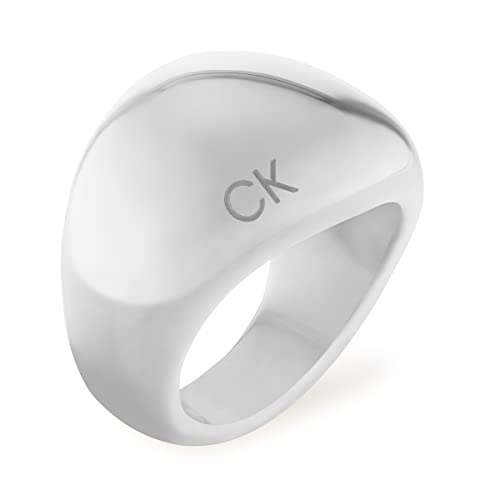 Calvin Klein Anillo para Mujer, Colección Playful Organic Shapes en Acero Inoxidable con Chapado Iónico, Plata (Silver), 56