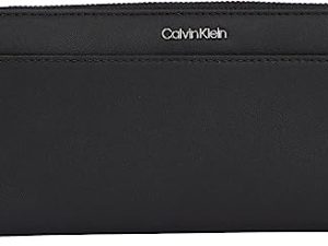 Calvin Klein Must LG Z/a Cartera con Deslizamiento, Mujer, CK Negro