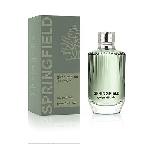 Springfield Green Attitude, Eau de Toilette para Hombre, Fragancia Jóven y Casual, Notas Aromáticas y Amaderadas, Optimo para Uso Diario, 100 ml