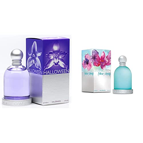 Halloween, Eau de Toilette para Mujer, Fragancia Floral, 100 ml con Vaporizador &, Blue Drop, Eau de Toilette para Mujer, Fragancia Amaderada, 100 ml con Vaporizador