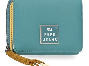 Pepe Jeans Bea Billetero con Monedero Azul 10x8x3 cms Piel sintética