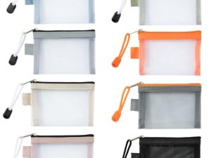 Mini Bolsa de Neceser con Cremallera, Artículos Tocador Cartera Pequeñ Malla Viaje Portátil Monedero, para Tarjetas Cables Maquillaje Accesorios Cosméticos (8 Piezas)